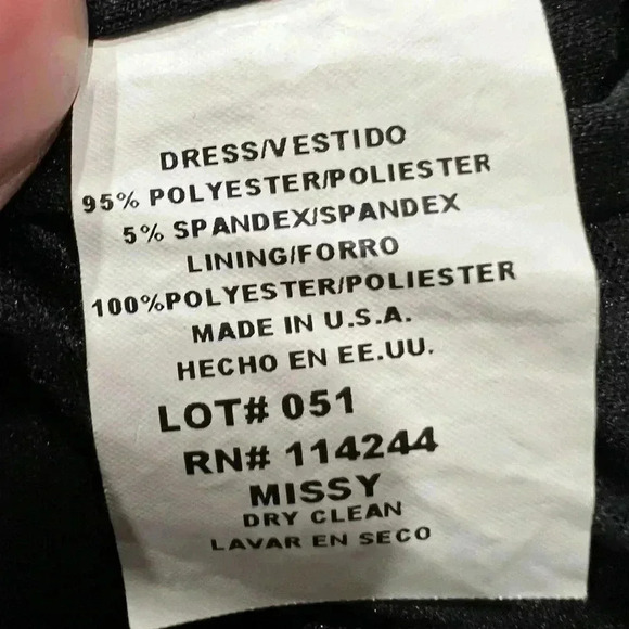 Eliza J Black Bubble dress Career Cocktail Stretch Sleeveless V neck Size 6 - Picture 7 of 7